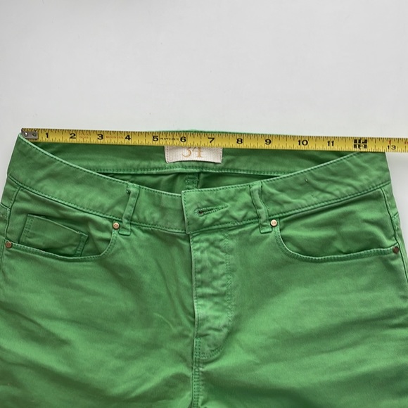 Zara Basic Denim Green Ankle Zip Pants - Picture 6 of 6